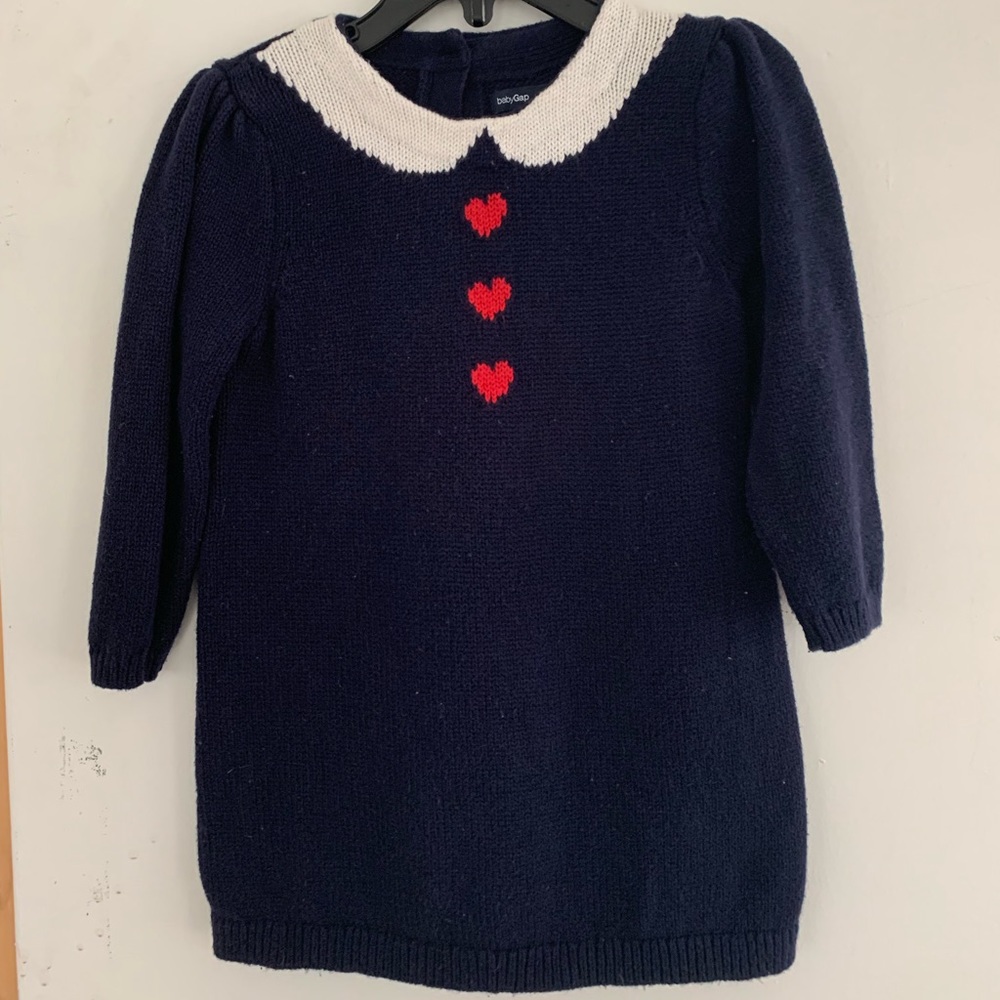 Knitted Baby Gap Dress - Hearts
